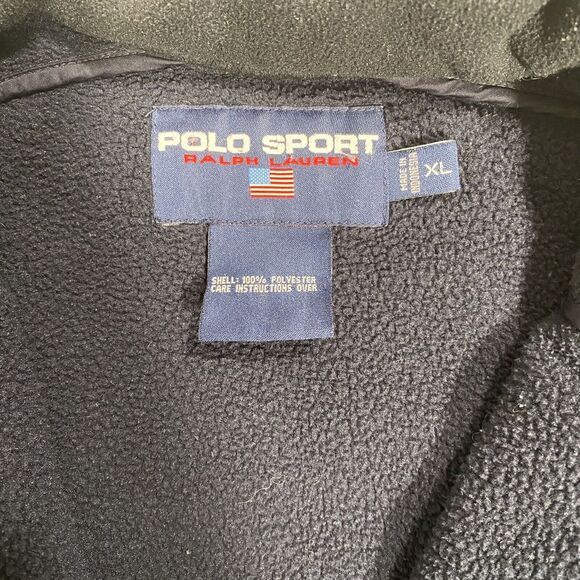 Polo Sport Ralph Lauren Polyester Mens Sz XL Fleece Lined Black Zip Coat Jacket - Picture 6 of 12